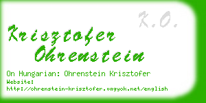 krisztofer ohrenstein business card